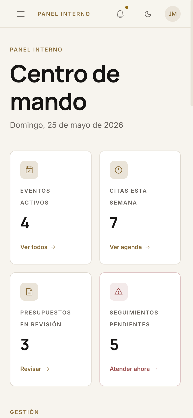 Vista previa del panel de trabajo